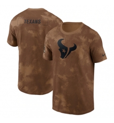 Men Houston Texans 2023 Brown Salute To Service Sideline T Shirt