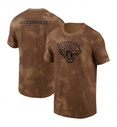 Men Jacksonville Jaguars 2023 Brown Salute To Service Sideline T Shirt