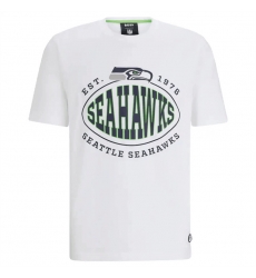 Men Seattle Seahawks White BOSS X Trap T Shirt