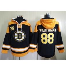 Men's Boston Bruins #88 David Pastrnak Black Ageless Must-Have Lace-Up Pullover Hoodie