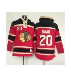 Chicago Blackhawks #20 Brandon Saad Red Lace-Up NHL Jersey Hoodie