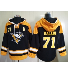 Men Pittsburgh Penguins Evgeni Malkin 71 Black Stitched NHL Hoodie