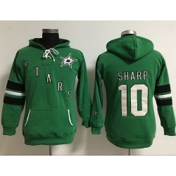 Dallas Stars 10 Patrick Sharp Green Women Old Time Heidi Hoodie NHL Hoodie