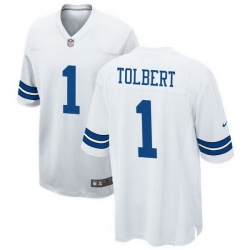 Dallas Cowboys 1 Jalen Tolbert White Vapor Limited Jersey