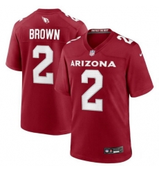 Men Arizona Cardinals 2 Marquise Brown Red Stitched Game Football Jersey