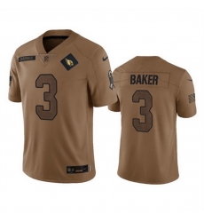 Men Arizona Cardinals 3 Budda Baker 2023 Brown Salute To Service Limited Stitched Football Jersey