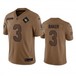 Men Arizona Cardinals 3 Budda Baker 2023 Brown Salute To Service Limited Stitched Football Jersey