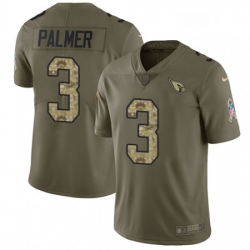 Men Nike Arizona Cardinals 3 Carson Palmer Limited OliveCamo 2017 Salute to Service NFL Jersey