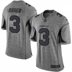 Men Nike Arizona Cardinals 3 Josh Rosen Limited Gray Gridiron NFL Jersey