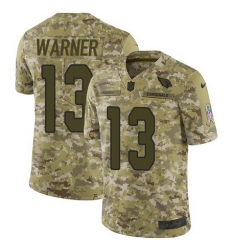 Nike Cardinals #13 Kurt Warner Camo Mens Stitched NFL Limited 2018 Salute to Service Jersey