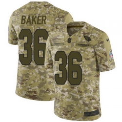 Nike Cardinals #36 Budda Baker Camo Mens Stitched NFL Limited 2018 Salute to Service Jersey