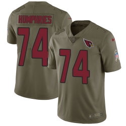 Nike Cardinals #74 D J Humphries Olive Mens Stitched NFL Limited 2017 Salute to Service Jersey