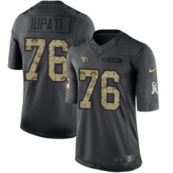 Nike Cardinals #76 Mike Iupati Black Mens Stitched NFL Limited 2016 Salute to Service Jersey