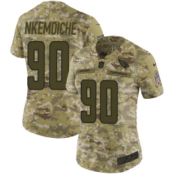 Nike Cardinals #90 Robert Nkemdiche Camo Women Stitched NFL Limited 2018 Salute to Service Jersey