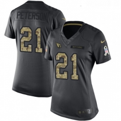 Womens Nike Arizona Cardinals 21 Patrick Peterson Limited Black 2016 Salute to Service NFL Jersey