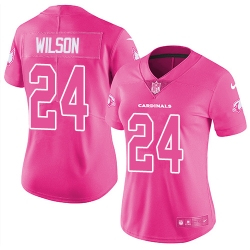 Womens Nike Cardinals #24 Adrian Wilson Pink  Stitched NFL Limited Rush Fashion Jersey