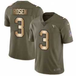 Youth Nike Arizona Cardinals 3 Josh Rosen Limited OliveGold 2017 Salute to Service NFL Jersey