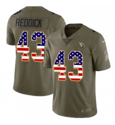 Youth Nike Arizona Cardinals 43 Haason Reddick Limited OliveUSA Flag 2017 Salute to Service NFL Jersey