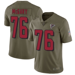 Falcons 76 Kaleb McGary Olive Men Stitched Football Limited 2017 Salute To Service Jersey