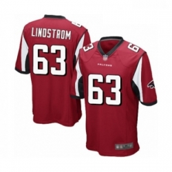 Men Atlanta Falcons 63 Chris Lindstrom Game Red Team Color Football Jersey