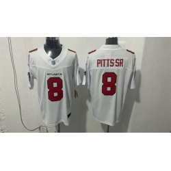 Men Atlanta Falcons  8 Kyle Pitts Sr  White 2026 New F U S E  Vapor Untouchable Limited Stitched Football Jersey