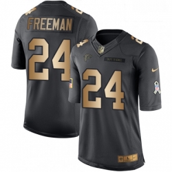 Men Nike Atlanta Falcons 24 Devonta Freeman Limited BlackGold Salute to Service NFL Jersey