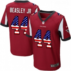 Men Nike Atlanta Falcons 44 Vic Beasley Elite Red Home USA Flag Fashion NFL Jersey