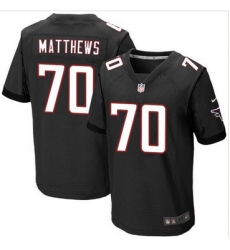 Nike Atlanta Falcons #70 Jake Matthews Black Alternate Mens Stitched NFL Elite Jersey