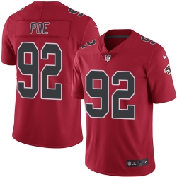 Nike Falcons #92 Dontari Poe Red Mens Stitched NFL Limited Rush Jersey