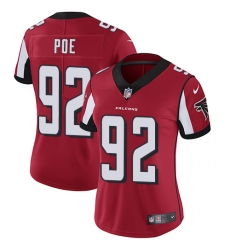 Nike Falcons #92 Dontari Poe Red Team Color Womens Stitched NFL Vapor Untouchable Limited Jersey