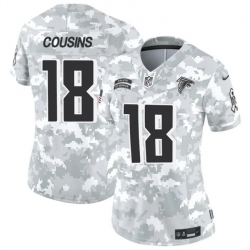 Women Atlanta Falcons 18 Kirk Cousins 2024 F U S E Arctic Camo Salute To Service Limited Stitched Football Jersey