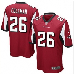 Youth Nike Falcons #26 Tevin Coleman Red Team Color Stitched NFL Elite Jersey