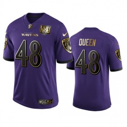 Baltimore Ravens 48 Patrick Queen Men Nike Purple Team 25th Season Golden Limited NFL Jersey