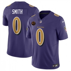 Men Baltimore Ravens 0 Roquan Smith Purple 2025 F U S E  With John Madden Patch Limited Football Jersey