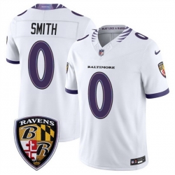 Men Baltimore Ravens  0 Roquan Smith White 2026 F U S E  Vapor Stitched Limited Football Jersey