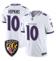 Men Baltimore Ravens  10 DeAndre Hopkins White 2026 F U S E  Vapor Stitched Limited Football Jersey