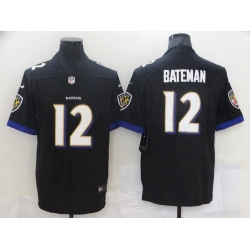 Men Baltimore Ravens 12 Rashod Bateman Black 2021 Leopard Jersey