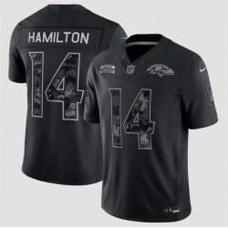 Men Baltimore Ravens  14 Kyle Hamilton Black F U S E  2026 Salute to Service Limited Stitched Football Jersey
