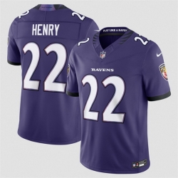 Men Baltimore Ravens  22 Derrick Henry Purple 2026 F U S E Vapor Stitched Limited Football Jersey