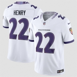 Men Baltimore Ravens  22 Derrick Henry White 2026 F U S E  Vapor Stitched Limited Football Jersey