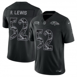 Men Baltimore Ravens  52 Ray Lewis Black F U S E  2026 Salute to Service Limited Stitched Football Jersey