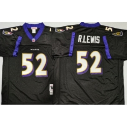 Men Baltimore Ravens 52 Ray Lewis Black M&N Throwback Jersey