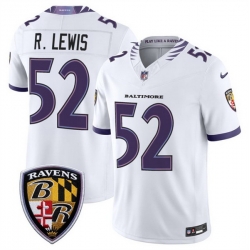 Men Baltimore Ravens  52 Ray Lewis White 2026 F U S E  Vapor Stitched Limited Football Jersey