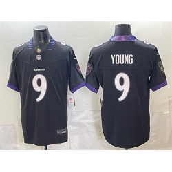 Men Baltimore Ravens  9 Zion Young Black 2026 F U S E  Vapor Stitched Limited Football Jersey