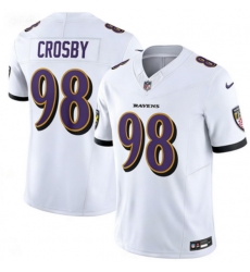 Men Baltimore Ravens 98 Maxx Crosby White 2025 F U S E Vapor Stitched Jersey