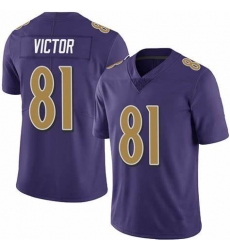 Men Nike Baltimore Ravens Binjimen Victor #81 Rush Vapor Limited Jersey