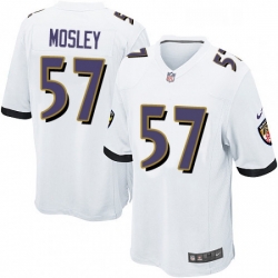 Mens Nike Baltimore Ravens 57 CJ Mosley Game White NFL Jersey