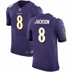 Mens Nike Baltimore Ravens 8 Lamar Jackson Purple Elite Player NFL Jersey