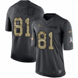 Mens Nike Baltimore Ravens 81 Hayden Hurst Limited Black 2016 Salute to Service NFL Jersey