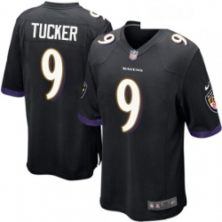 Mens Nike Baltimore Ravens 9 Justin Tucker Game Black Alternate NFL Jersey